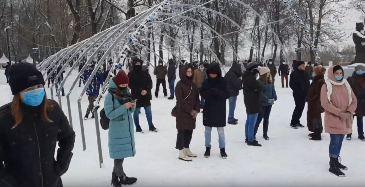 Опубликованы кадры с несанкционированного митинга во Владимире