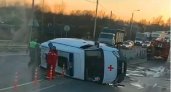 На трассе М-7 во Владимирской области перевернулась карета скорой помощи
