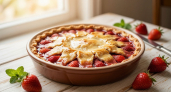 Заливной пирог с клубникой на песочном тесте: 3 минуты на подготовку, а вкуснее шарлотки в сто раз