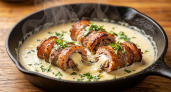 Подсели всей семьей на эту вкуснятину: сочные мясные рулетики с чесночным маслом и сыром - с аппетитной корочкой, и готовятся очень просто