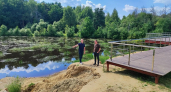  В поселке Вольгинский спасают новую набережную от размыва