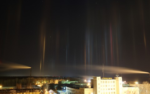 Ночью на небосводе над Владимиром появилось завораживающее северное сияние