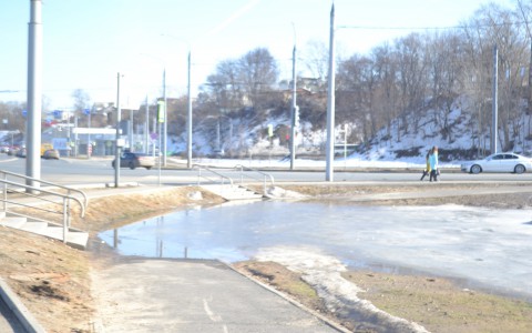 Ливневки Лыбедской магистрали не справились с оттепелью