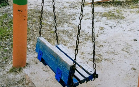 Владимирские дети рискуют жизнью, катаясь на качели