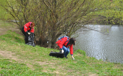 «КАМАЗ» отходов человеческой «жизнедеятельности» вывезли с берегов пруда в Добром
