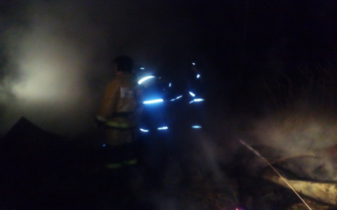 Ночью на Судогодском шоссе тушили пожар