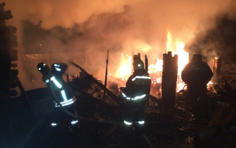 Во время мощного пожара в Судогодском районе сгорел мужчина