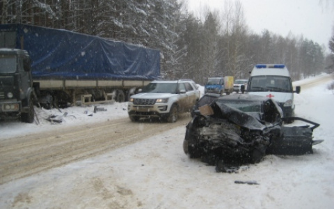 В Муромском районе "ВАЗ" на встречке влетел под "Камаз"