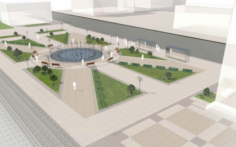 Театральную площадь начали готовить к появлению фонтана