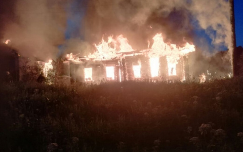 Крупный пожар произошел накануне вечером под Петушками