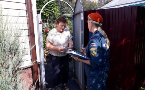 На улице Трудовой спасатели запретили людям жечь траву