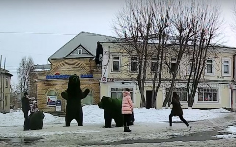 Жительница Мурома решила запрыгнуть на медведя, но просчиталась (видео)