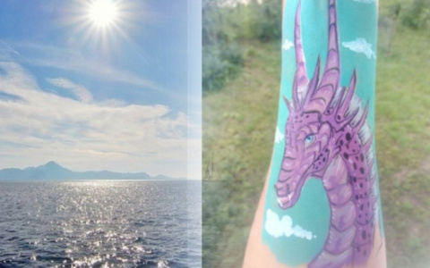 Владимирское утро: море, пылающий рассвет и красочный дракон