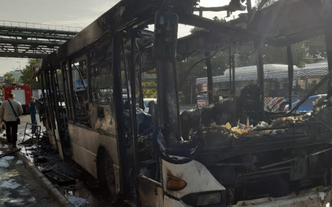 МЧС выяснило причину возгорания пассажирского автобуса около Химзавода