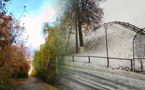 Контрастный октябрь: сырость, грязь и снеговики на улицах Владимира