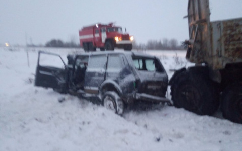 В Собинском районе Нива столкнулась с грузовиком