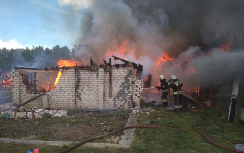 Во Владимирской области сгорело 250 квадратных метров сараев