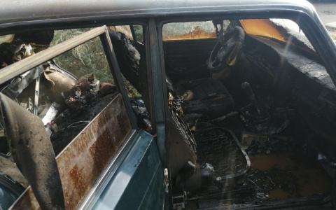 Сегодня утром в Александрове сгорел автомобиль