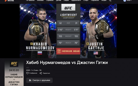 Бой без сбоев: З миллиона пользователей Wink посмотрели исторический бой Хабиба Нурмагомедова