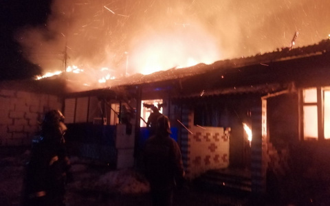 Из-за сильного пожара в Струнино 11 человек остались без жилья