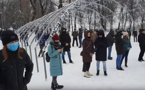 Опубликованы кадры с несанкционированного митинга во Владимире