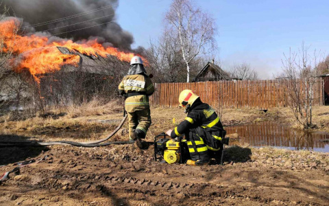 В деревне в Гусь-Хрустальном районе пожар уничтожил 11 зданий