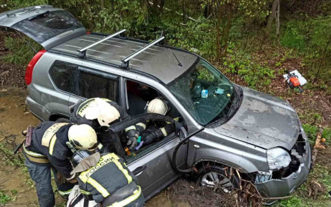 В Кольчугинском районе внедорожник улетел в кювет