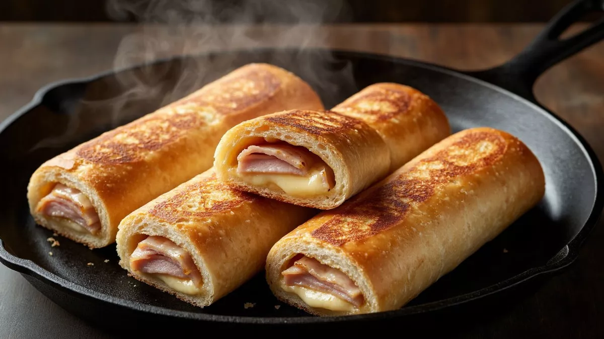 Вместо надоевших гренок жарю рулетики с начинкой: рецепт завтрака с ветчиной и сыром за 10 минут — готовлю гору и съедают за минуту
