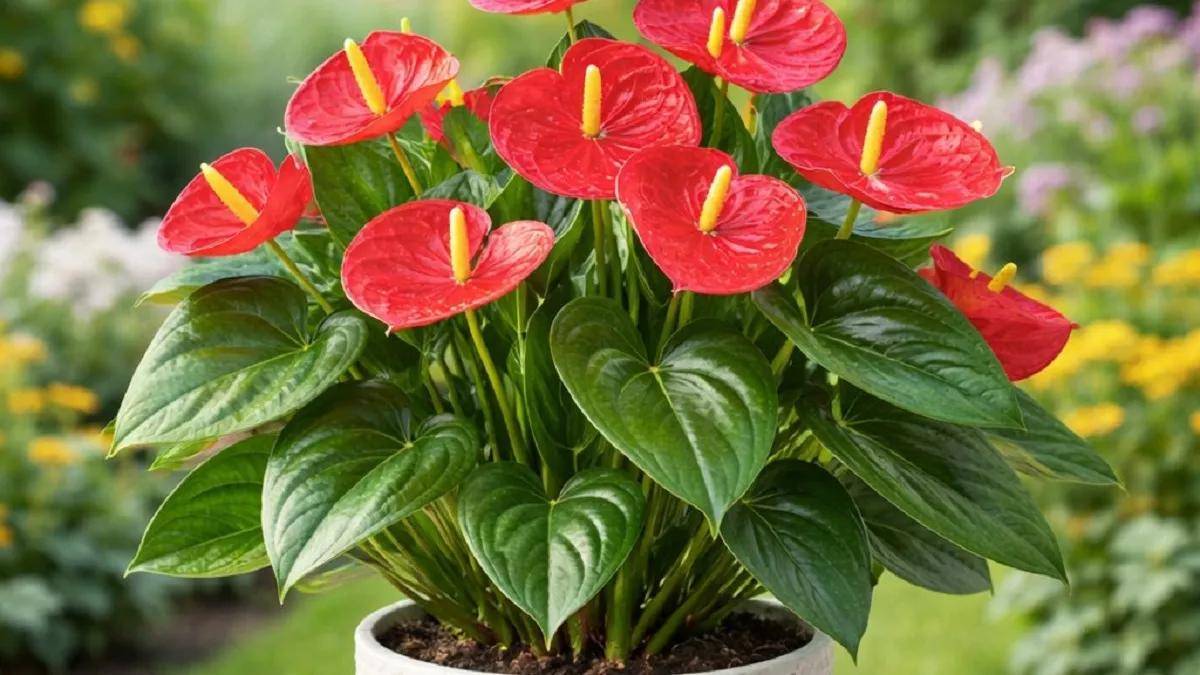 Добавляю всего 1 ложку — и антуриум цветет без остановки: много ярких цветов, даже листьев не видно