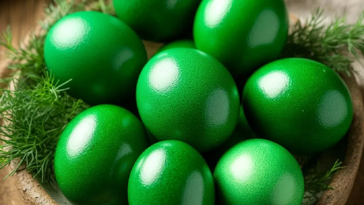 Изумрудные яйца на Пасху: красивый цвет получается всего из одной травы — давно забытый метод
