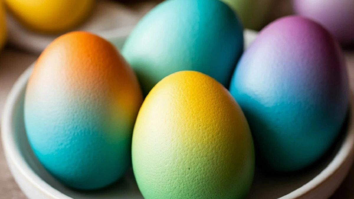 Пасхальные яйца в технике омбре: получаем плавный цветовой переход меньше чем за 5 минут - все нужное есть на кухне 