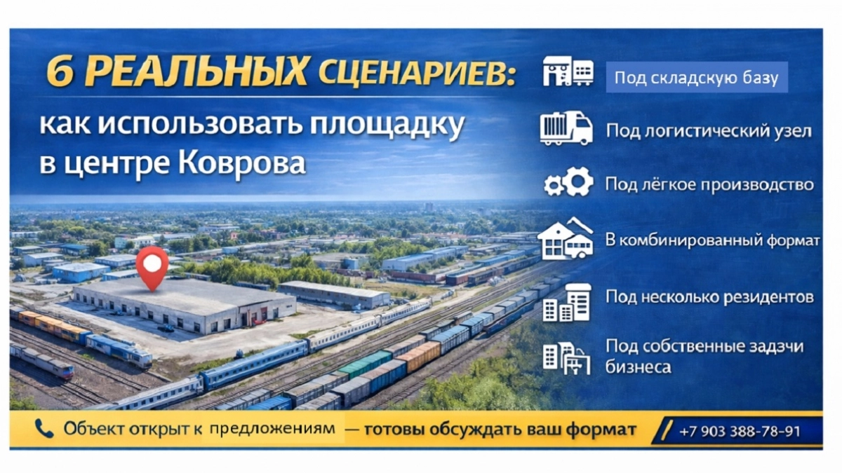 Как войти в проект: варианты сделки по промышленной площадке в Коврове