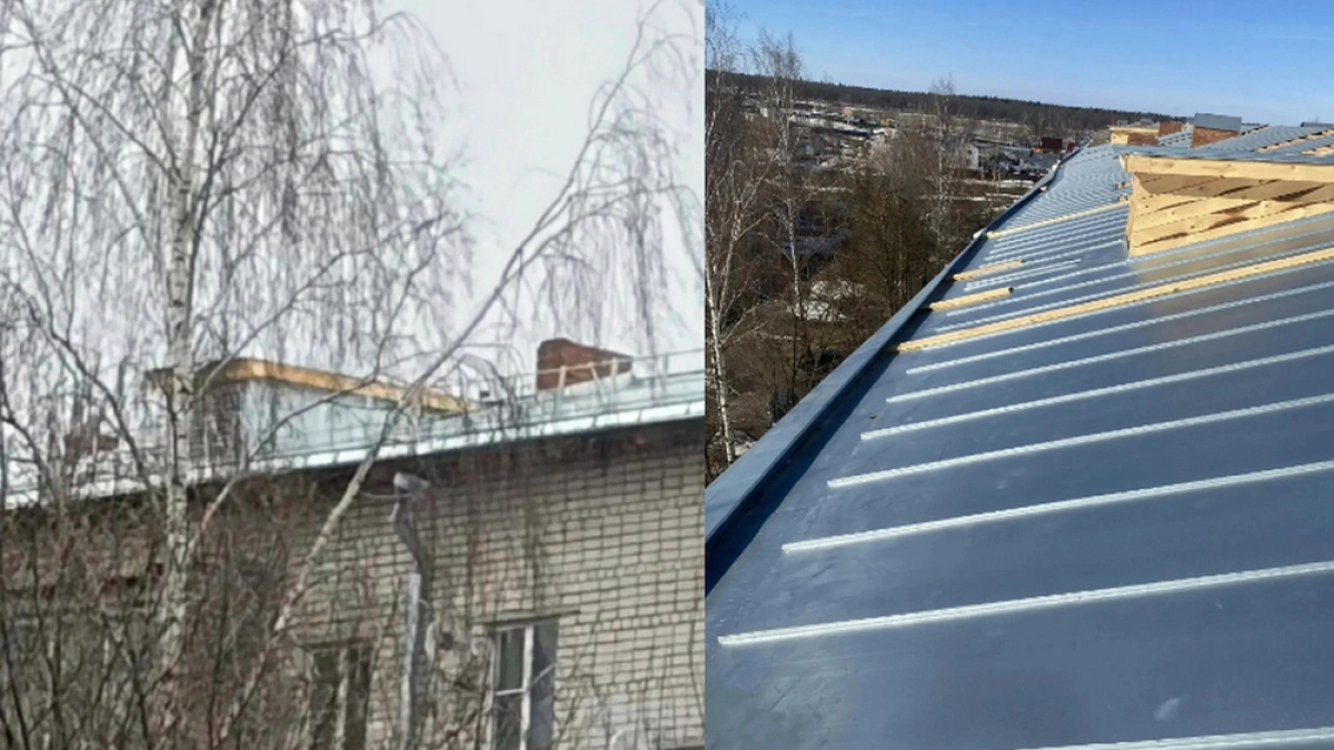 Разрушенную снегом крышу на лакинском доме успешно отремонтировали 