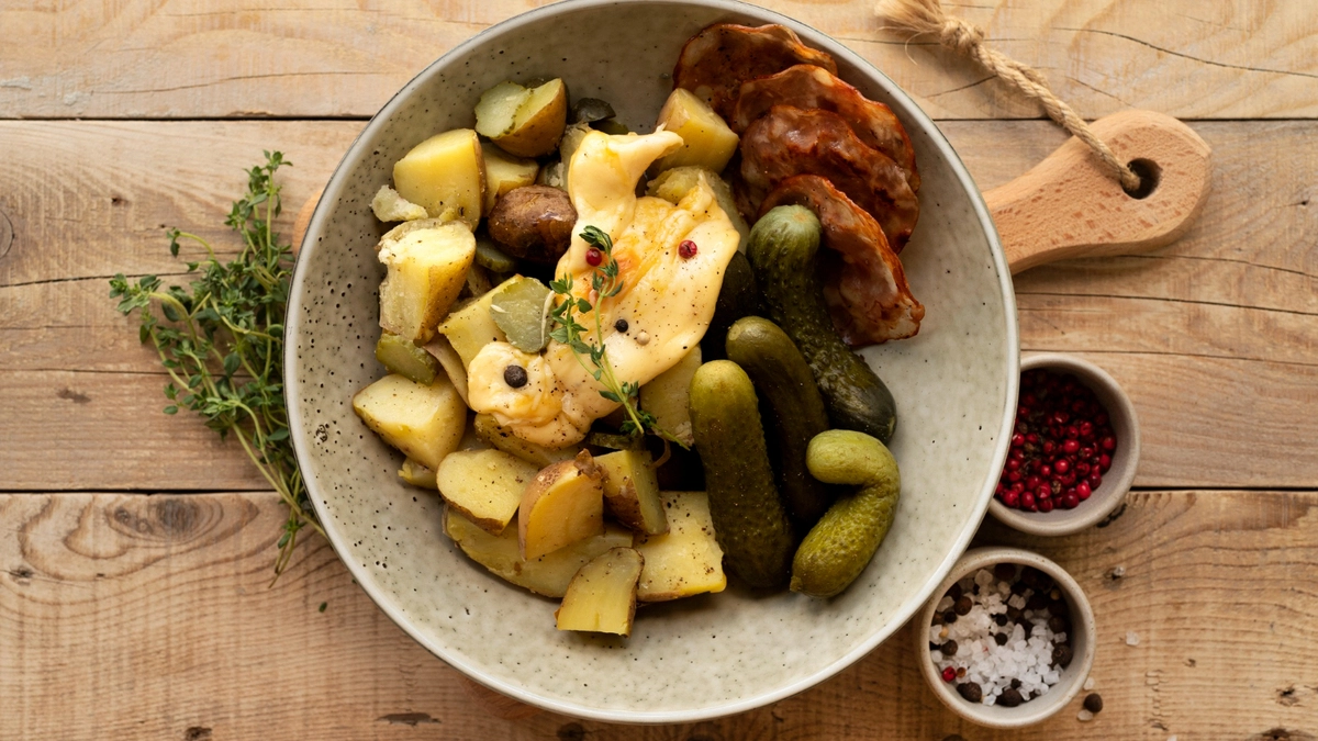 Салат "Барыня" с копчёной колбасой без майонеза: пикантный рецепт, который готовится за 1 минуту