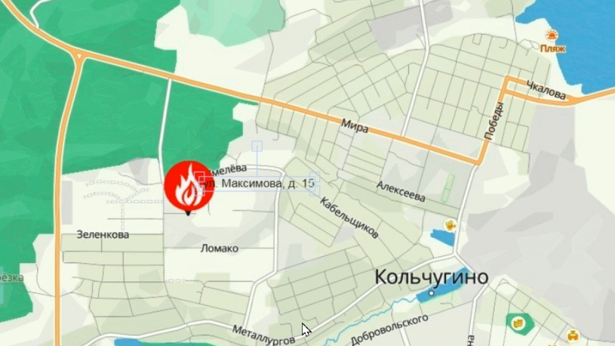 На пожаре в Кольчугине эвакуировали двух детей