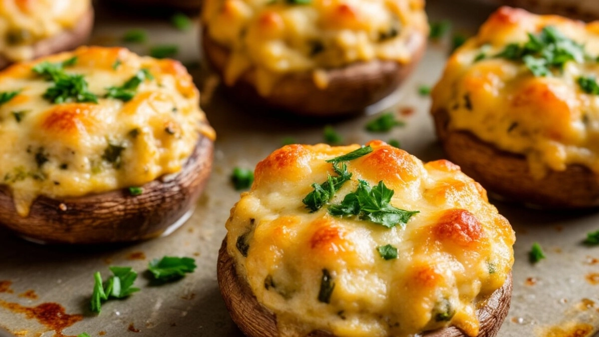 Секрет фаршированных шампиньонов: без масла, готовятся всего за 20 минут, а со стола исчезают за секунды 