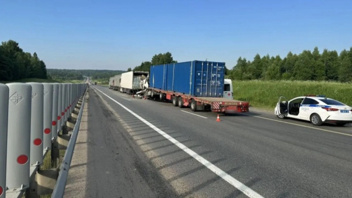 Авария из четырех грузовиков в Александровском округе унесла жизнь водителя