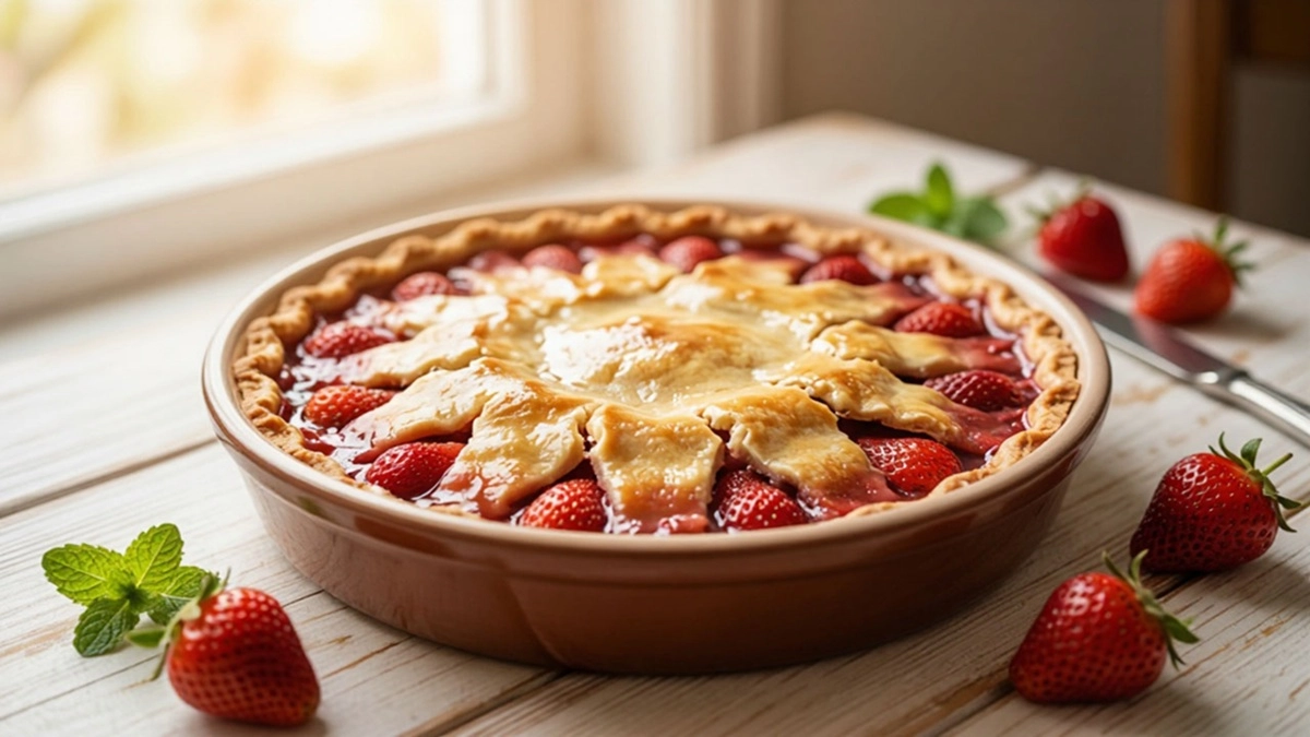 Заливной пирог с клубникой на песочном тесте: 3 минуты на подготовку, а вкуснее шарлотки в сто раз