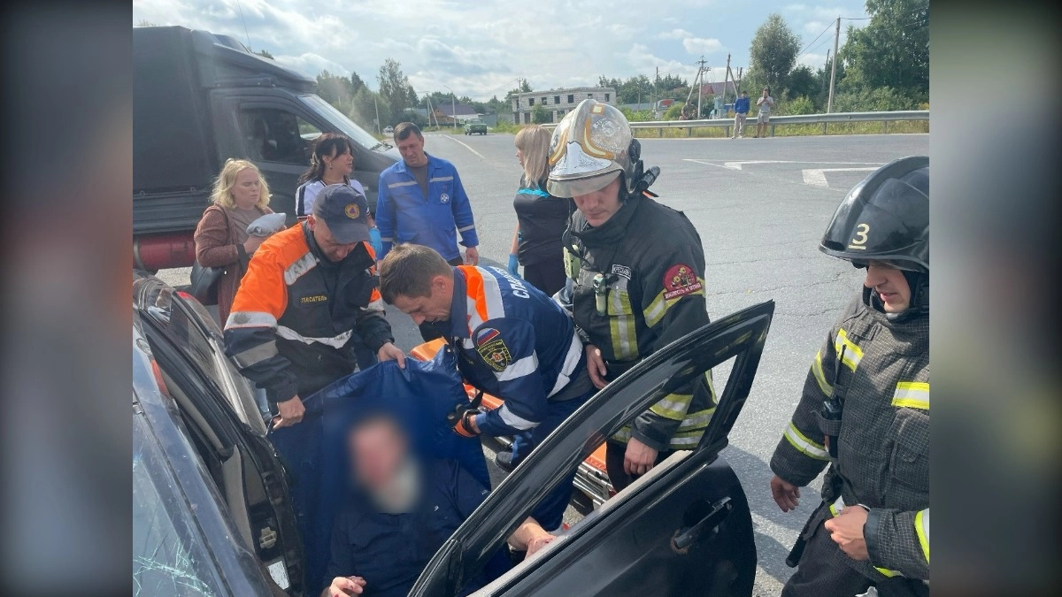Под Владимиром спасатели вытащили травмированного водителя из искореженного авто