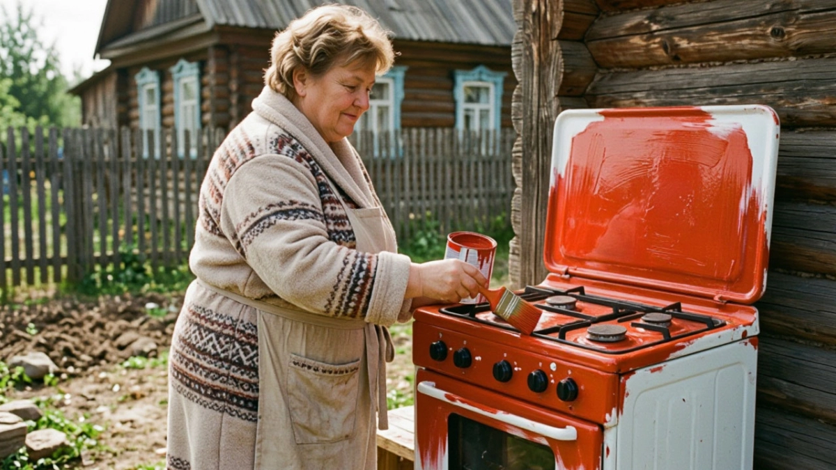 Старую газовую плиту в чермет не сдала, а отвезла на дачу: превратила ее в добротное сооружение для участка - в магазине такое не купить