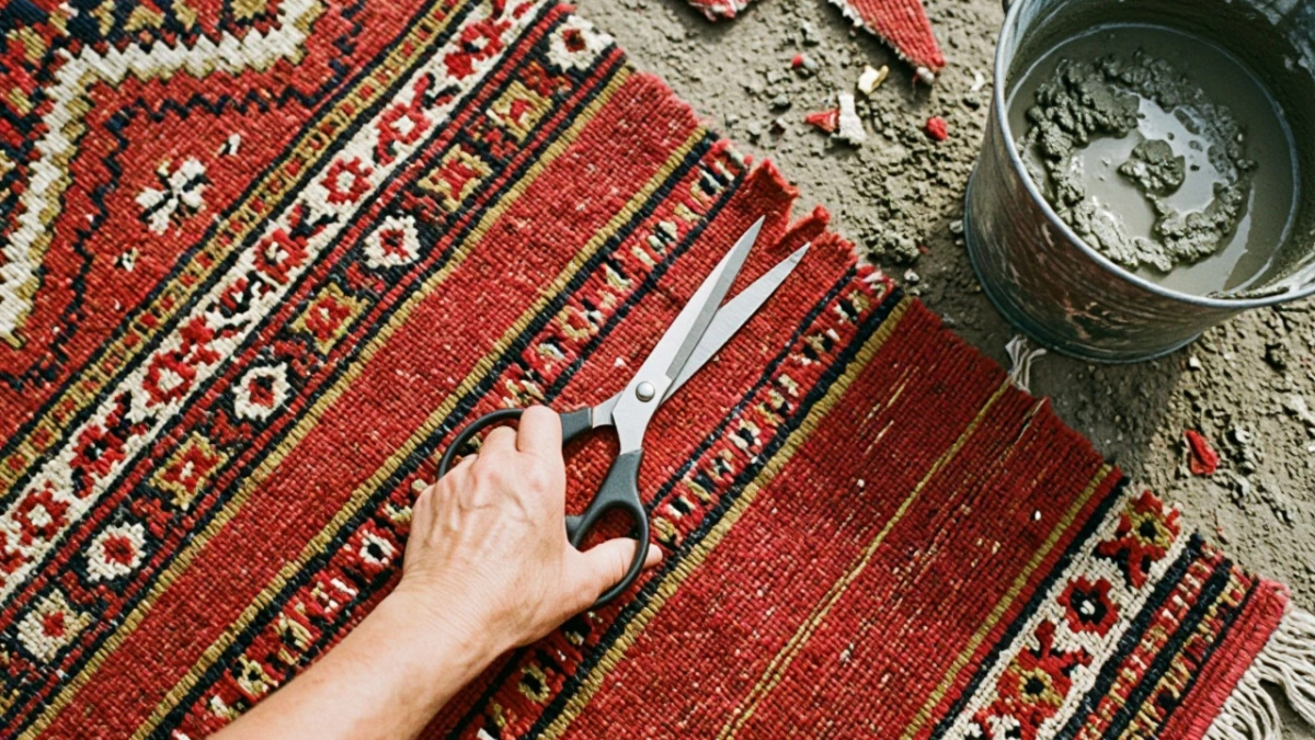 Старые ковры везу на дачу и режу на полоски: макаю в цемент и делаю идеальную садовую дорожку на века - асфальт и рядом не стоял