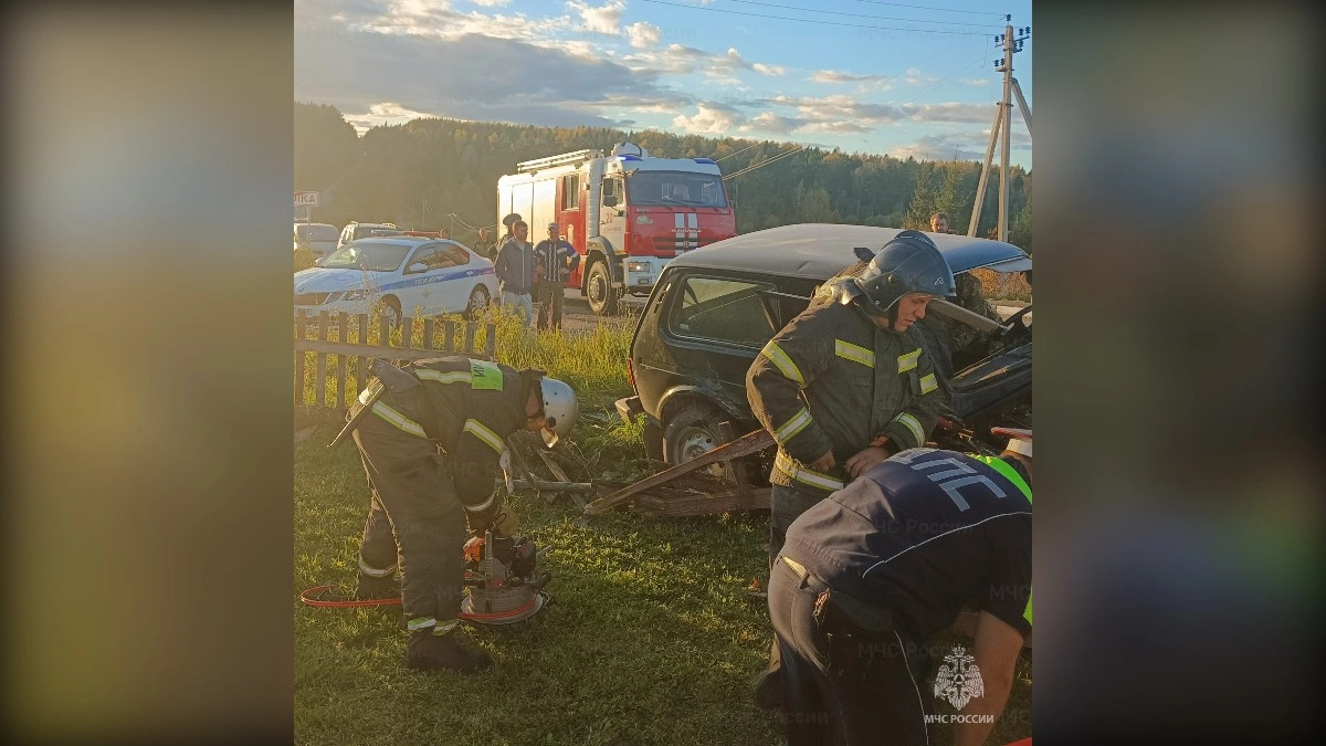 Под Кольчугино спасатели вытащили пострадавшего из помятой после ДТП машины