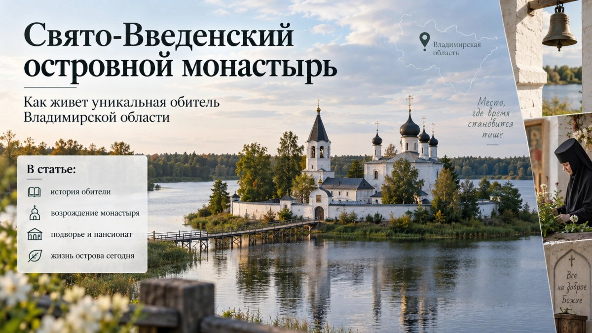 Как живет уникальный для Владимирской области Свято-Введенский островной монастырь