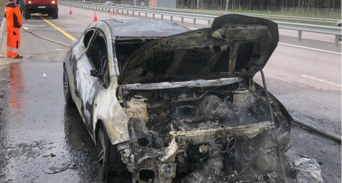 В Судогодском районе сгорела легковушка