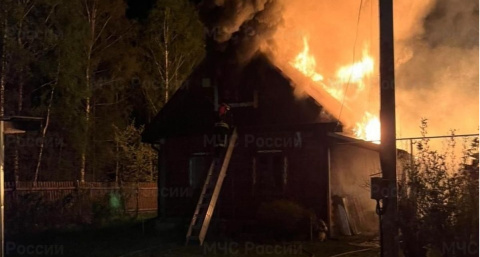 Во Владимирской области погиб человек в крупном пожаре на 3 частных дома 