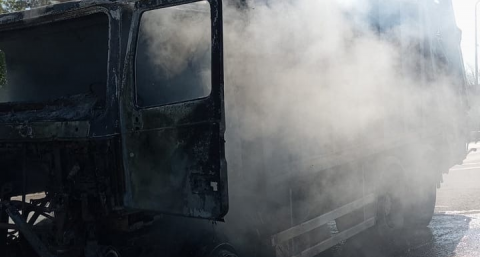 В Ковровском районе спасатели потушили загоревшийся грузовик
