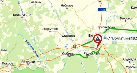 На обходе Владимира по трассе М-7 ограничено движение по мосту через Клязьму