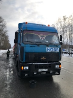 Во Владимирской области едва не сгорел большегруз