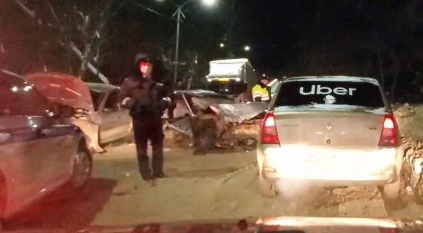  во Владимире произошло лобовое столкновение легковушек