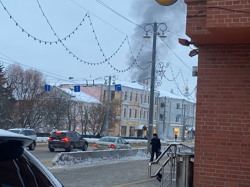 Утром в центре Владимира произошёл пожар